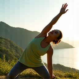 Tao na nag-eensayo ng flexibility sa labas, para sa injury prevention