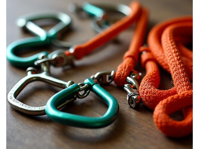 Close-up of safety-inspected climbing gear and ropes, highlighting safety protocols.